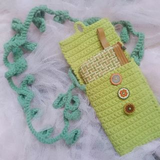 🌿🌻SALE! Crochet green boho bag (medium)