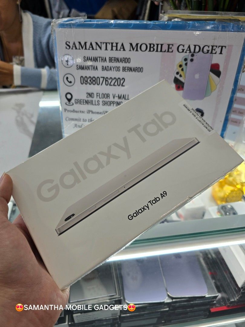 Samsung Galaxy Tab A9 4gb 64gb Cellular (Category: Samsung) located in Manila. Submitted by lenweltong05295 (Listing ID 1297296311, Image 1). Description: Samsung Galaxy Tab A9 4gb 64gb Cellular Brandnew Sealed with Warranty Onhand Stock.