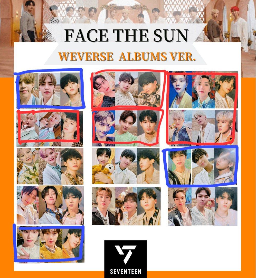 出卡)Seventeen Face the Sun Weverse album小卡, 興趣及遊戲, 收藏品 