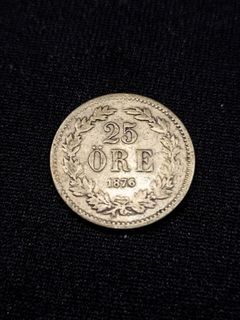 1876 Silver 25 Ore - Sweden