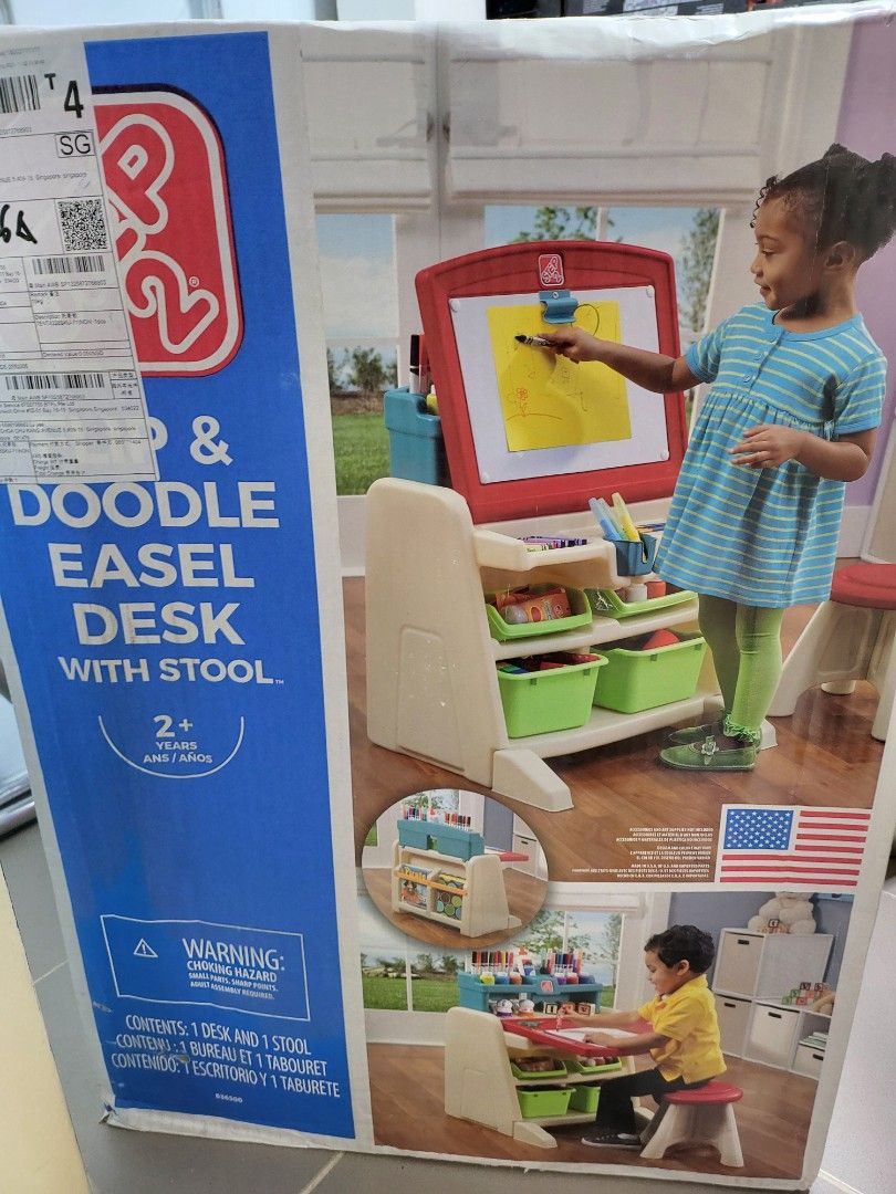 Step 2 Flip Doodle Easel Desk with Stool Babies Kids Infant Playtime on Carousell