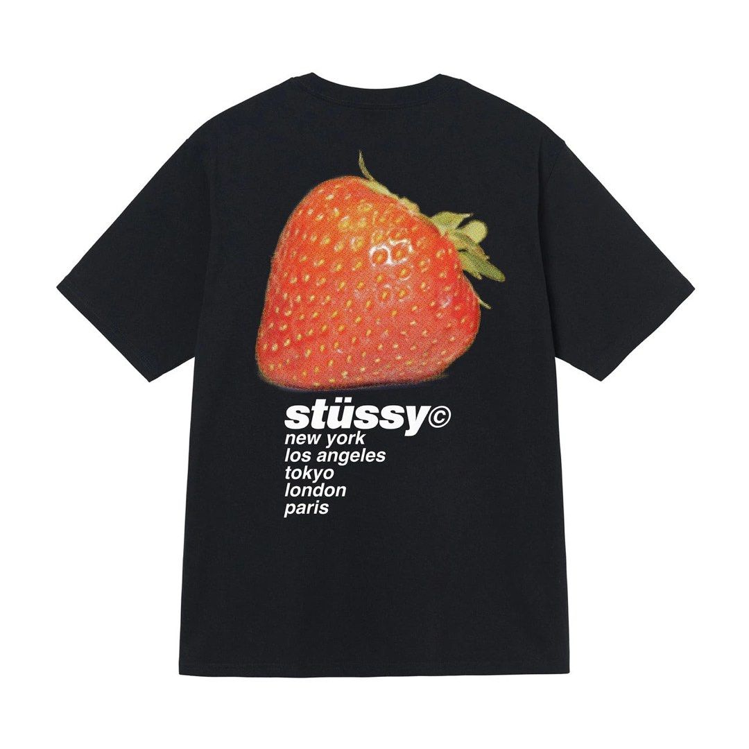 stussy strawberry tee white