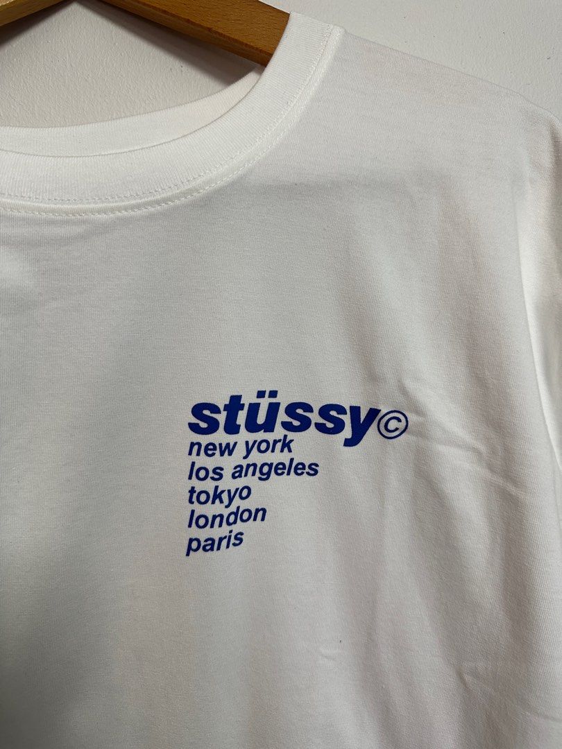 stussy strawberry tee white