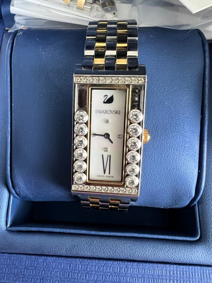 Silver swarovski watch best sale