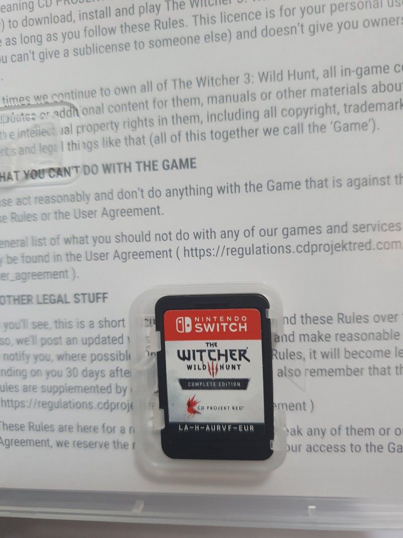 The Witcher Wild Hunt CE Switch (Category: Nintendo) located in Quezon City. Submitted by itemsforadoption (Listing ID 1297352219, Image 3). Description: Rfs: Its 2024! Happy New Year! Hoping you have a good year ahead of you! If you have questions feel free to send a message. Though I'll most likely be able to reply from 10am to 8pm. Please be patient and understanding. Decluttering games and items that I've picked up or for friends and family. 
