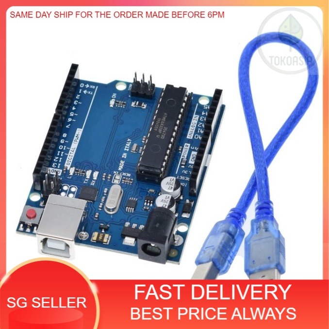 UNO R3 Board ATmega328P ATMEGA16U2 with USB Cable for Arduino ...