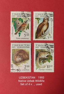 Uzbekistan 1993 :  Native Uzbek Wildlife , set of 4 v. , used