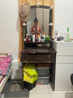 Vanity Table with Mirror & small chair / Dresser