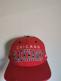 Vintage Black Hawks Hat. REEBOK Brand.