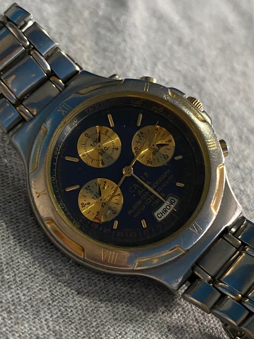Vintage Carib Alba N944 GA40 Alarm Chronograph Timer Watch Not Working Men s Fashion Watches Accessories Watches on Carousell