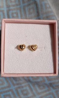 SUBASTA 18k heart earrings gold pawnable