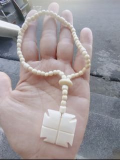 Antique bone ivory pocket rosary