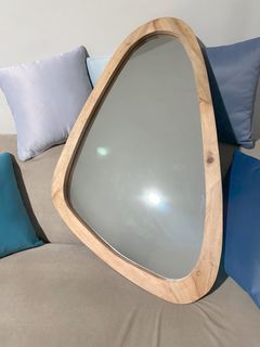 Asymmetrical Wooden Wall Mirror