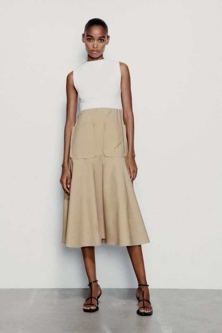 Camel dress zara online