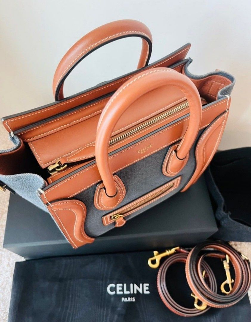 Celine nano luggage tan sales