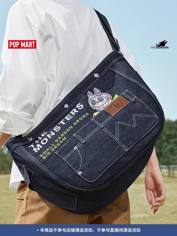 [BRAND NEW! POPMART] POPMART LABUBU THE MONSTERS FALL IN WILD SERIES DENIM  JEANS COLLECTION EXCLUSIVE SLING SHOULDER BAG COLLECTOR'S MERCHANDISE