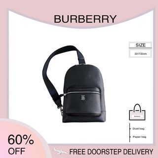 Burberry Mens leather chest bag crossbody single pack