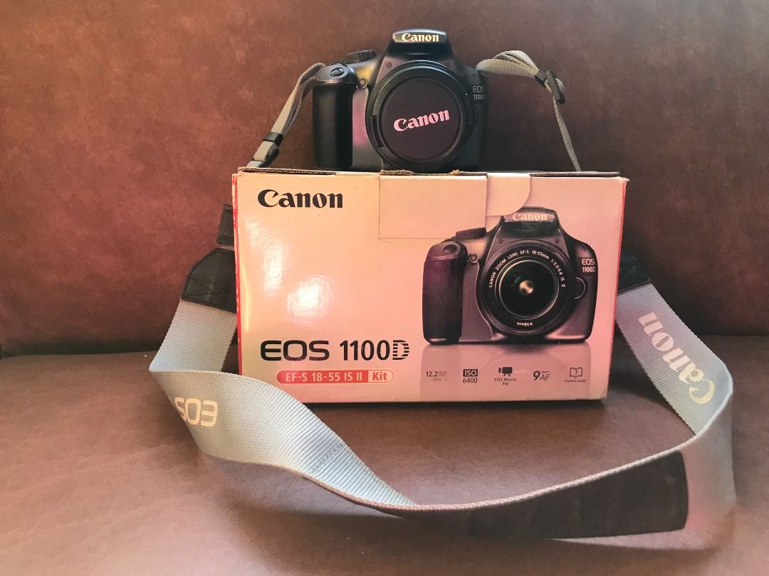 CANON EOS 1100D (Category: Cameras) located in Mandaluyong City. Submitted by Laney223 (Listing ID 1297407855, Image 2). Description: 12.2 MP Bought Brand new RFS: Rarely used ORIGINAL BOX AND CONTENT INCLUDED CONTENTS: Digital Camera EOS 1100D Zoom Lens EF-S18-55mm Wide strap EW-200D Battery Charger LC-E10E Battery Pack LP-E10 Interface Cable Software (CD-ROM) Manual (Instruction and 3 Photography Manual) Memory card not included.