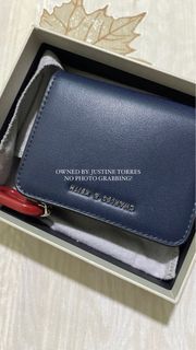 Charles & Keith Oval Keychain Zip Wallet (Navy)