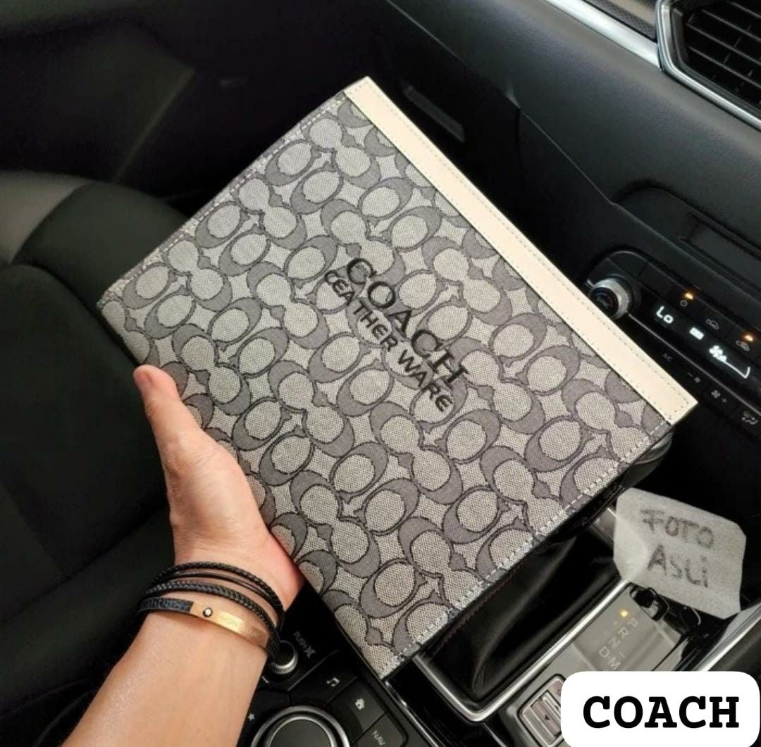 Clutch Bag Pria Wanita branded Handbag import coach grey for men fullset 111