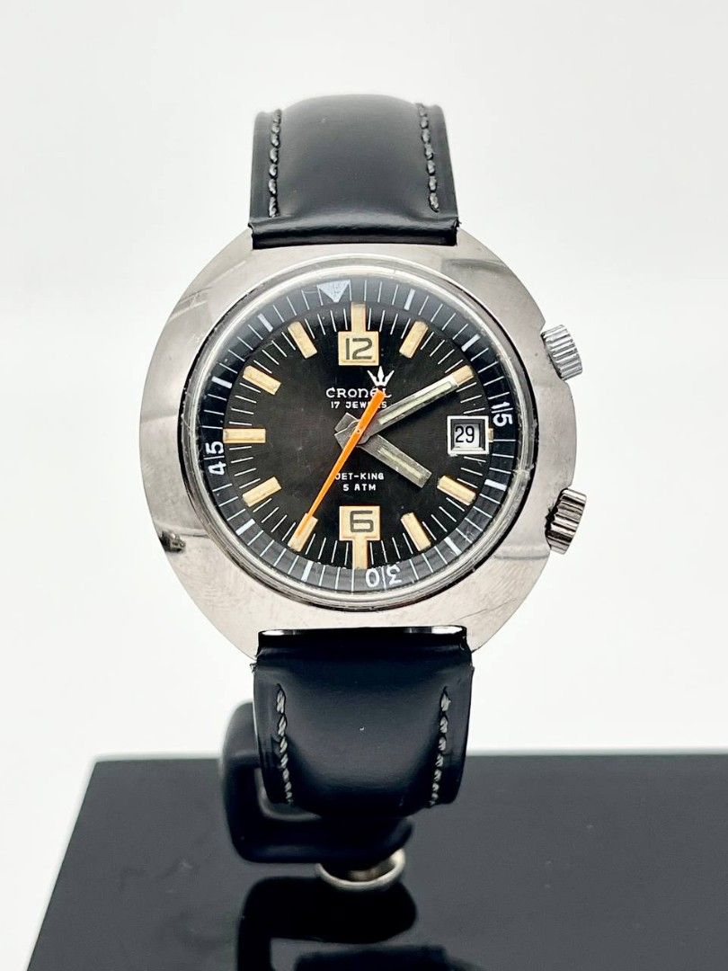 Cronel Oversized Jet King 17 Jewels Leather Strap Luxury Watches on Carousell