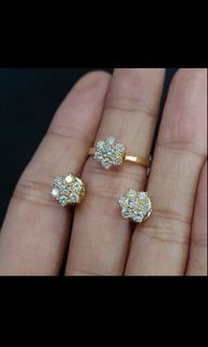 diamond ring earring FASTBREAK 5.6grams 14k gold 1.10ct dia