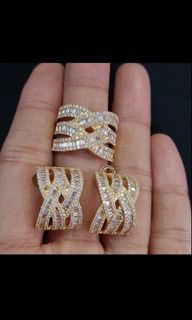 diamond ring earring FASTBREAK 14.2grams 18k gold 3.50ct dia