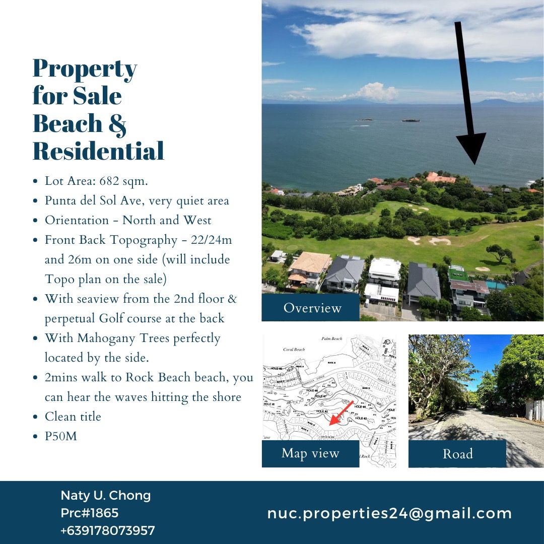 For Sale Residential Beach Lot in Peninsula de Punta Fuego, Batangas