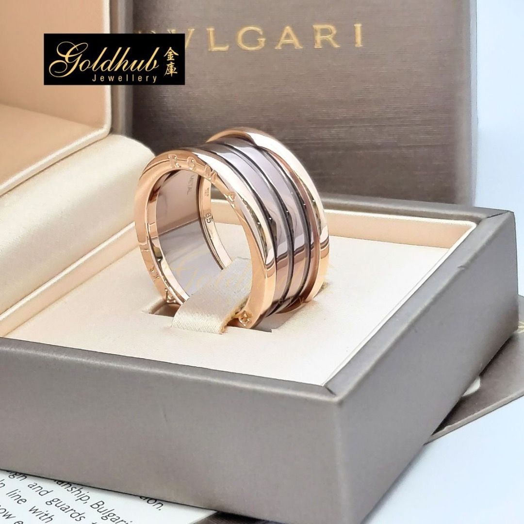 Full Set EU Size 65] Bvlgari Roma Metal Band Ring in 750