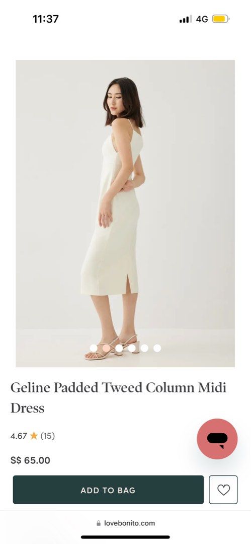 Geline Padded Tweed Column Midi Dress, Women's Fashion, Dresses & Sets,  Dresses on Carousell