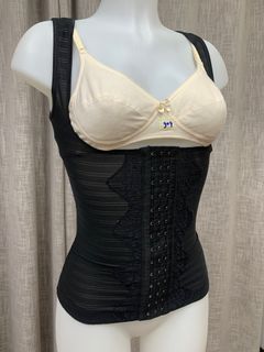 Gothic black corset vest waist trainer