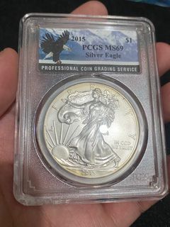 Graded PCGS American Silver Eagle 2015 - MS69