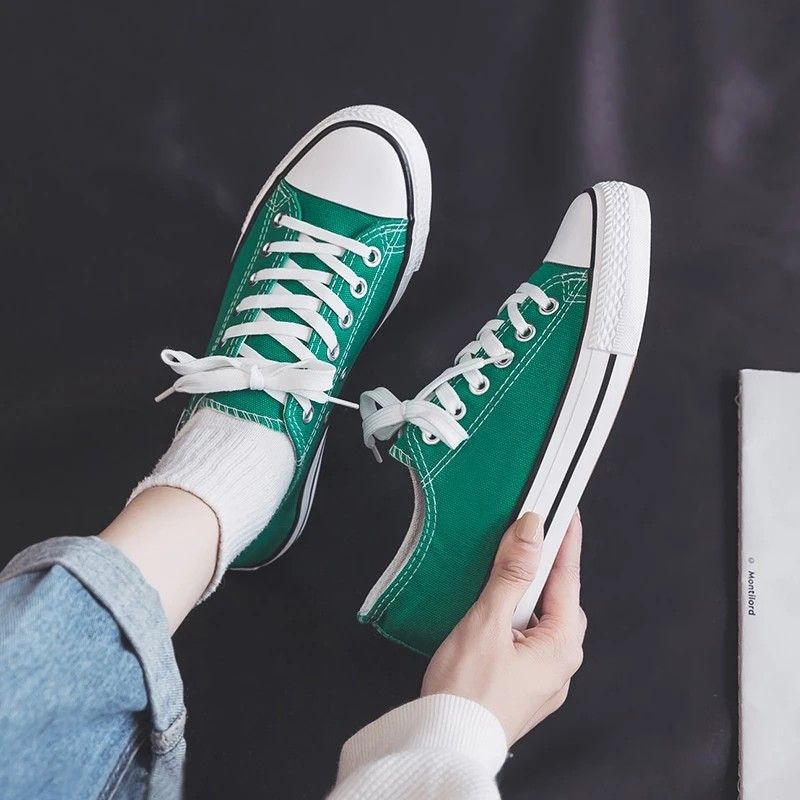 Green Canvas Shoes Women s Fashion Footwear Sneakers on Carousell
