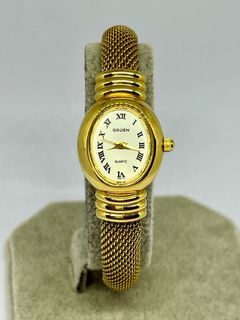 GRUEN Vintage Mesh Gold (gp) Bangle Preloved Watch