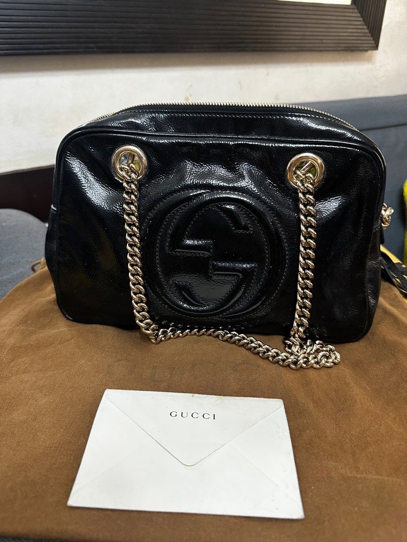 Gucci black bag with chain online