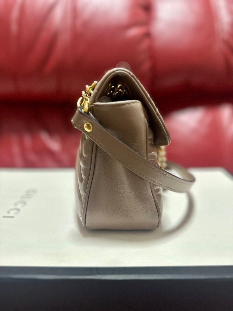 Gucci Marmont Small Nude (Category: Luxury Bags & Wallets) located in Makati City. Submitted by Pipie (Listing ID 1297530247, Image 3). Description: With gift receipt from Shangri La Mall Gucci. RFS: Make room for new bags.