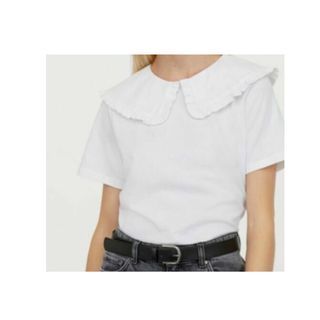 H&M COLLARED JERSEY TOP ( S)