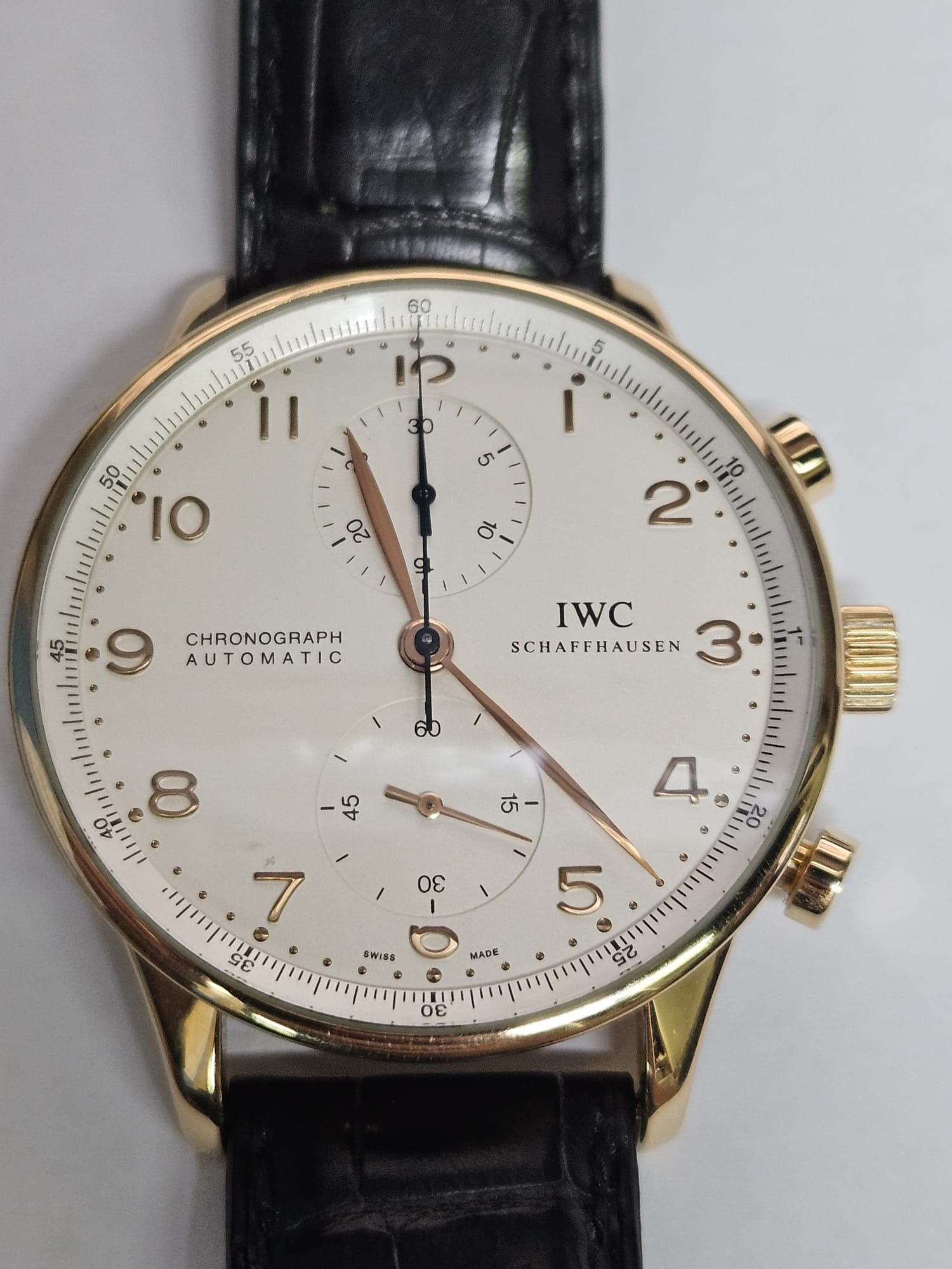 IWC SCHAFFHAUSEN IW371402 750 YELLOW GOLD WATCH