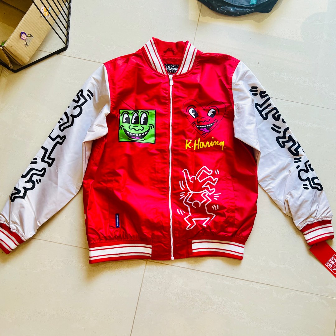 Keith Haring x Members Only Jacket Graffiti Tokyo Pop Bomber jacket Windbreaker lightweight Zara vibes Men s Fashion Coats Jackets and Outerwear on Carousell