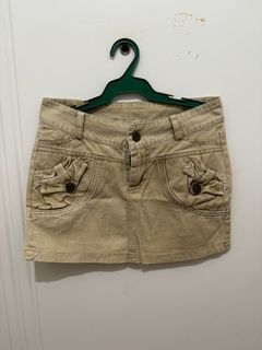 Khaki Kendall Inspired Mini Skirt