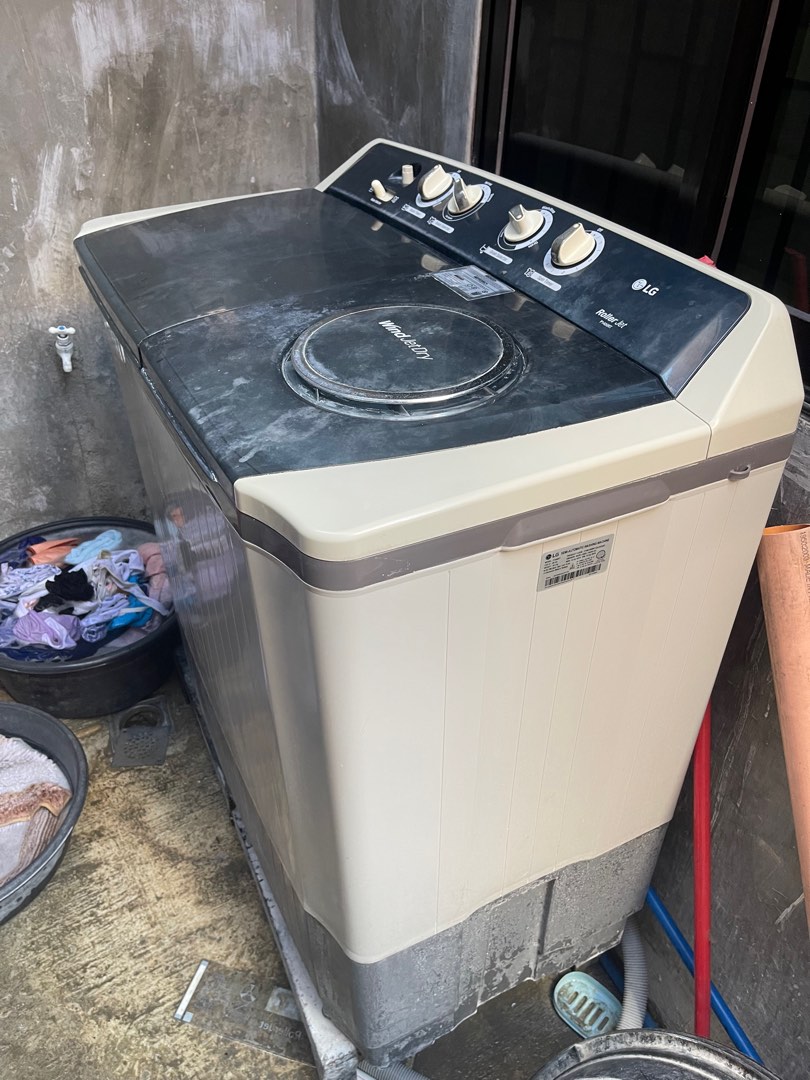 Lg turbo jet washing machine with stand made by angle bar, TV & Home