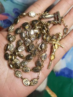 Made in Vatican Rome Lourdes gold plated holy rosary
