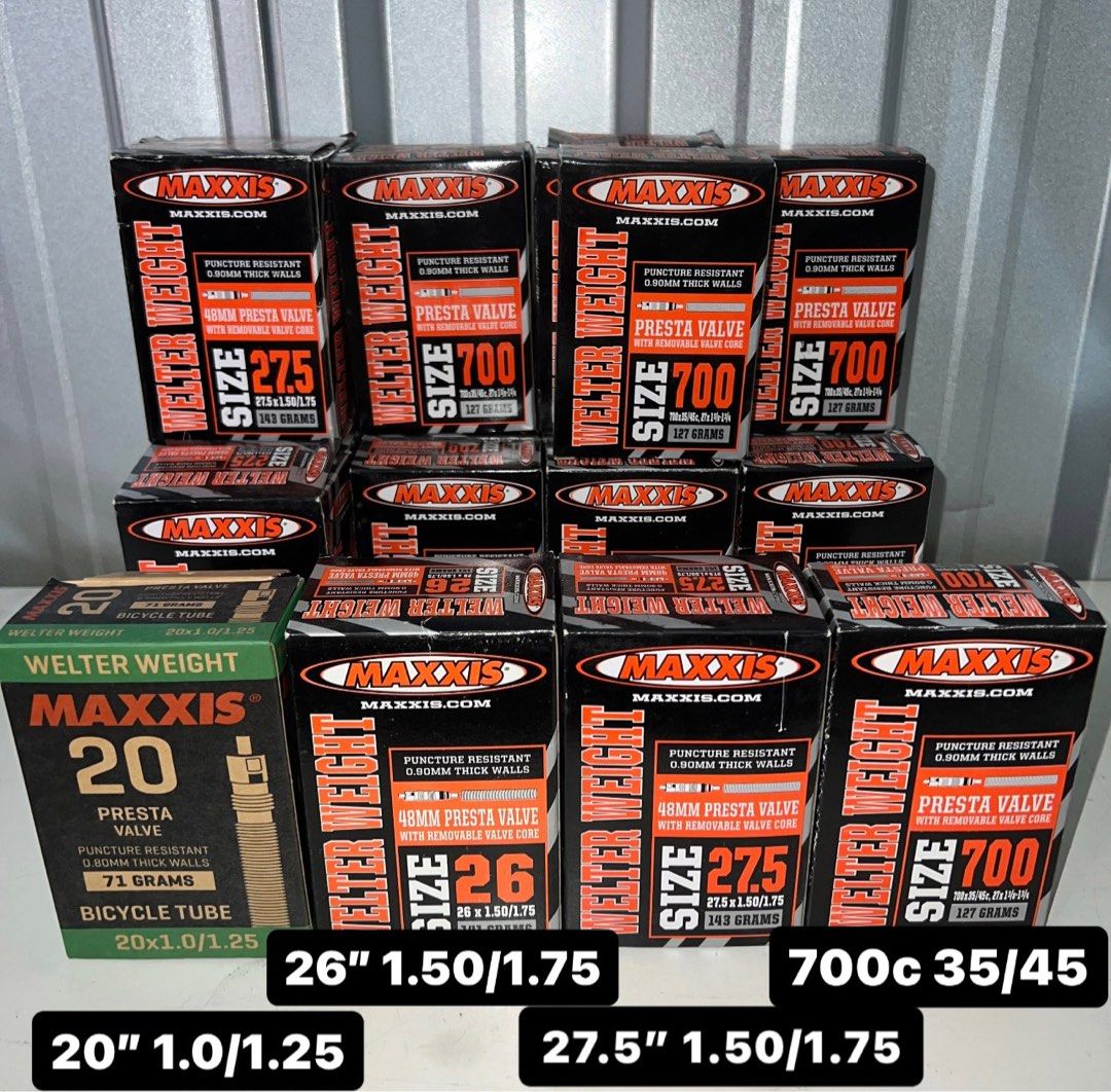 Maxxis inner tubes 700c 27.5 26 20 gravel bike inner tube mountain bike mtb inner tube Sports Equipment Bicycles Parts Parts Accessories on Carousell