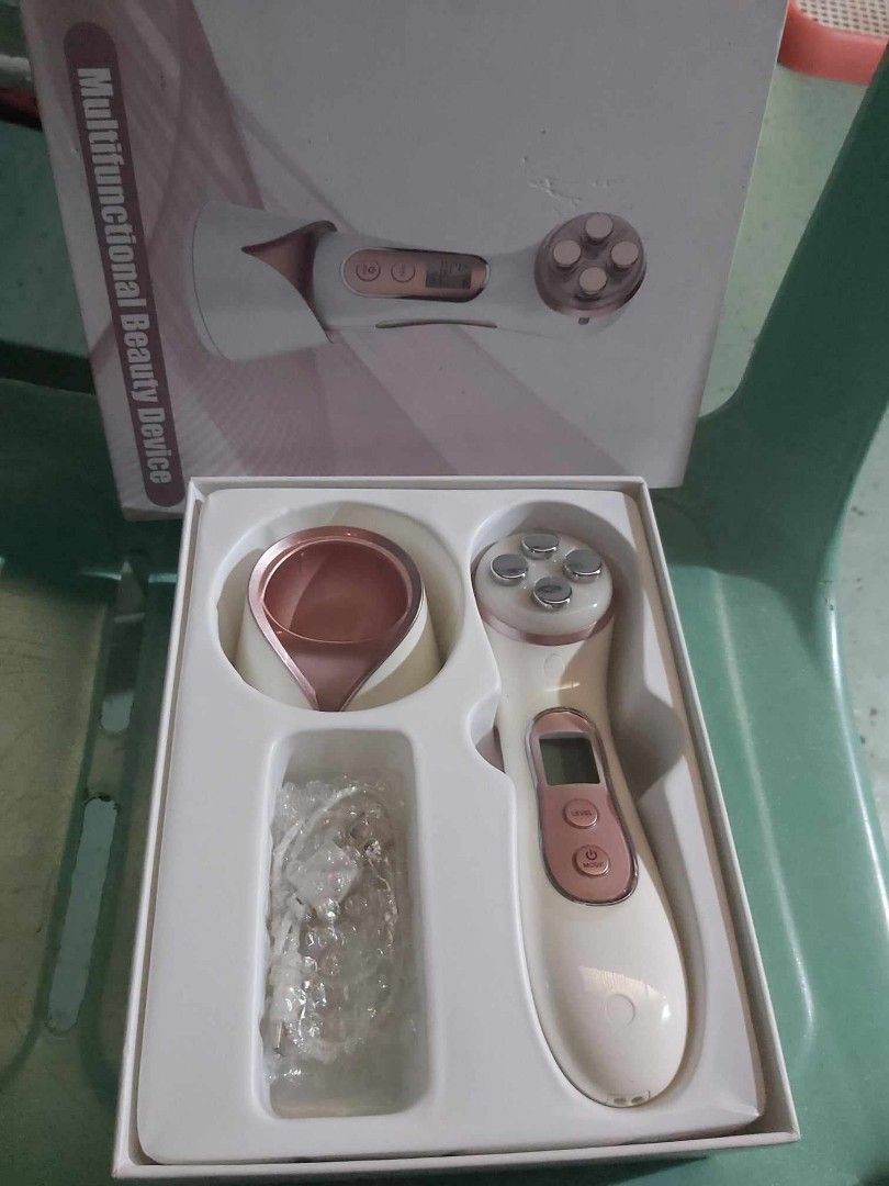 Multifunctional Beauty Device (Category: Face Care) located in Quezon City. Submitted by rolenalma (Listing ID 1297494956, Image 1). Description: Multi functional beauty device face massager, skin care device, lifting, thighten, wrinkle removal. In good condition as new. M. O. D - lalamove, j&t, lbc M. O. P - gcash..