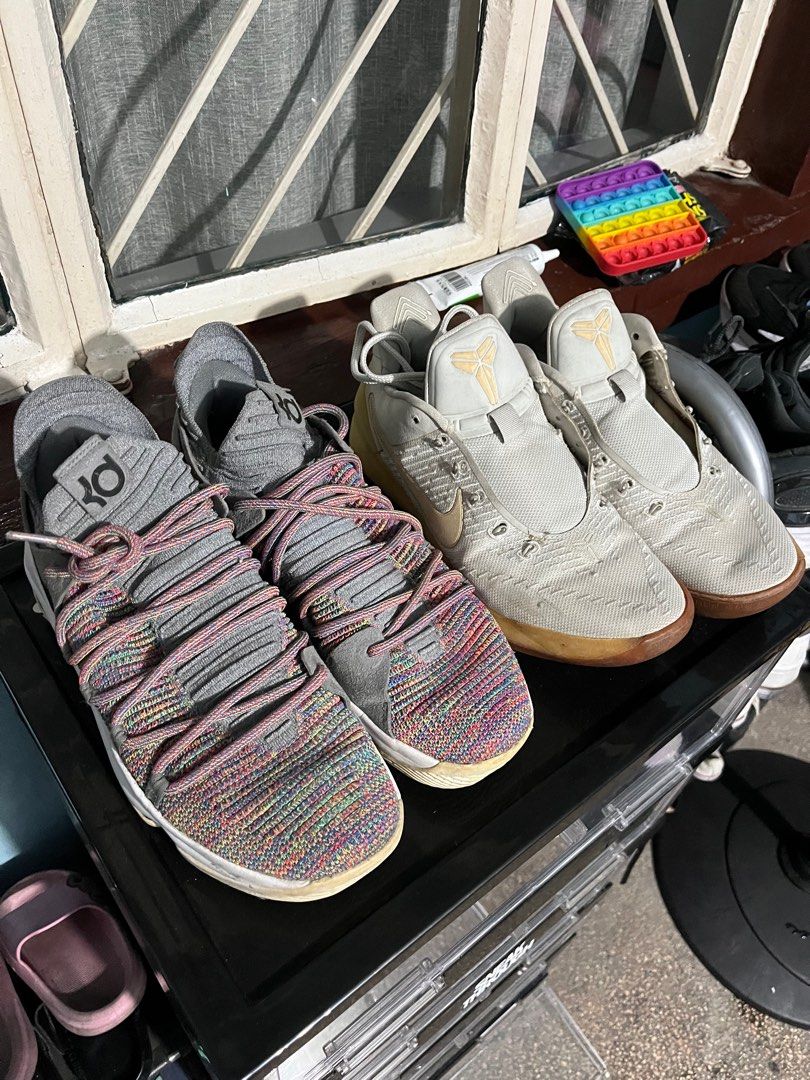 Nike Kobe AD & KD10 | READ description (Category: Sneakers) located in Manila. Submitted by smcstllo24 (Listing ID 1297475513, Image 1). Description: UPDATE: Kobe sold! KD10 nalang po avail. Selling this as pack or bundle only. Negotiable if sure buy. Both orig but SOLE sep, needs reglue. See pic - can provide more. Also busted air bubble sa KD10. Both size US10M. Kobe AD with OG box, KD none, bought in HK. .