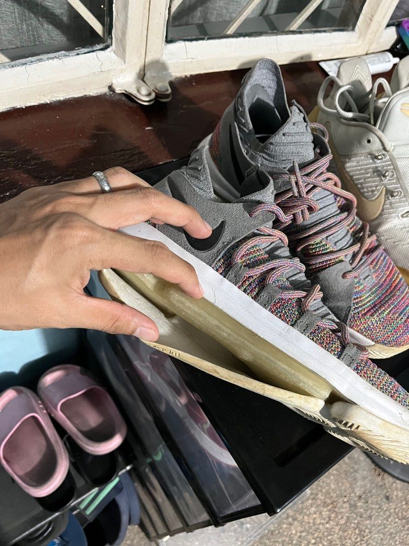 Nike Kobe AD & KD10 | READ description (Category: Sneakers) located in Manila. Submitted by smcstllo24 (Listing ID 1297475513, Image 2). Description: UPDATE: Kobe sold! KD10 nalang po avail. Selling this as pack or bundle only. Negotiable if sure buy. Both orig but SOLE sep, needs reglue. See pic - can provide more. Also busted air bubble sa KD10. Both size US10M. Kobe AD with OG box, KD none, bought in HK. .