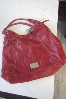 NINE WEST red leather tote bag