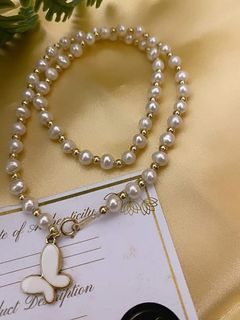 PEARL NECKLACE 

✅authentic freshwater pearls 
✅10k gold balls (spacer)
✅10k gold clasp/lock

...DM📩

#pearlsjewelry
#bestforalloccasion
#Bestforgift