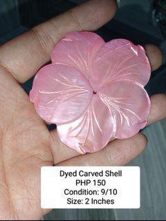 Pink Dyed Carved Shell