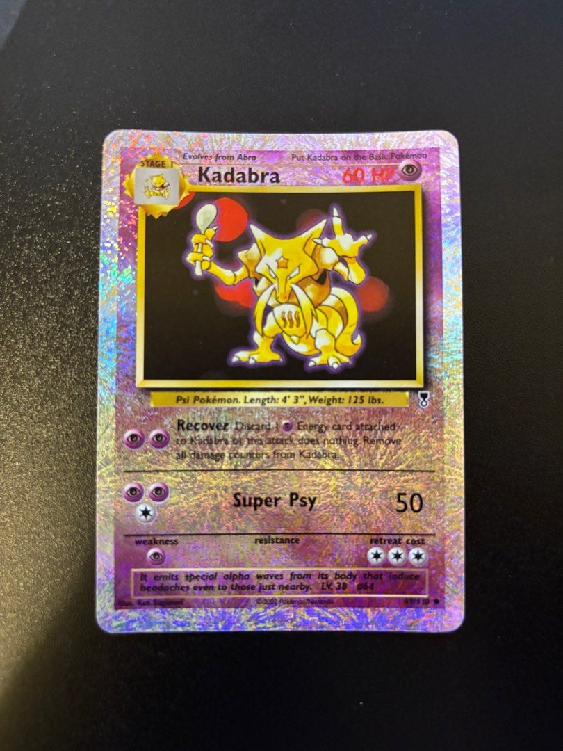 3d holographic cards Pokemon Kadabra 32/102 Pokemon Base Set, Unlimited Edition 1999 TCG –  CardboardandCoins.com main image 1